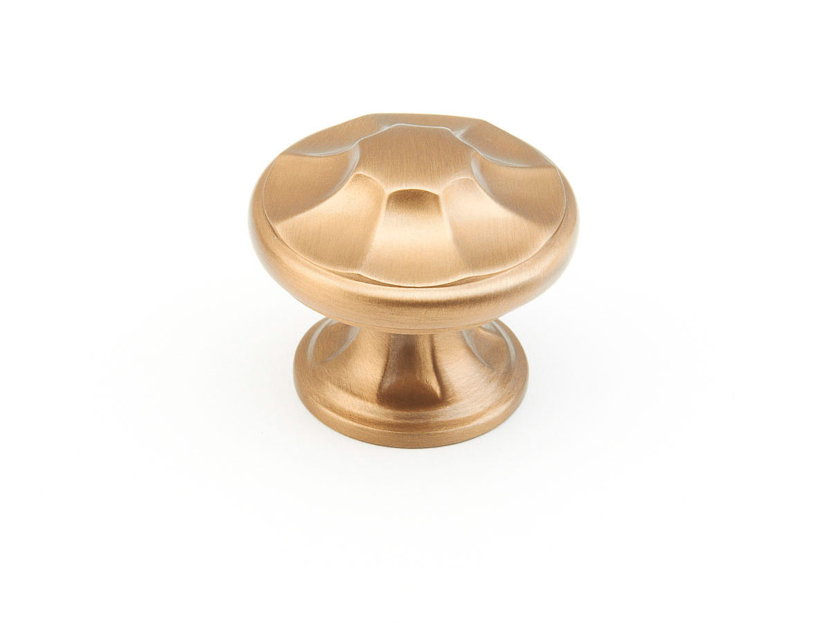 Schaub Empire Round Knob 1-3/8" Brushed Bronze