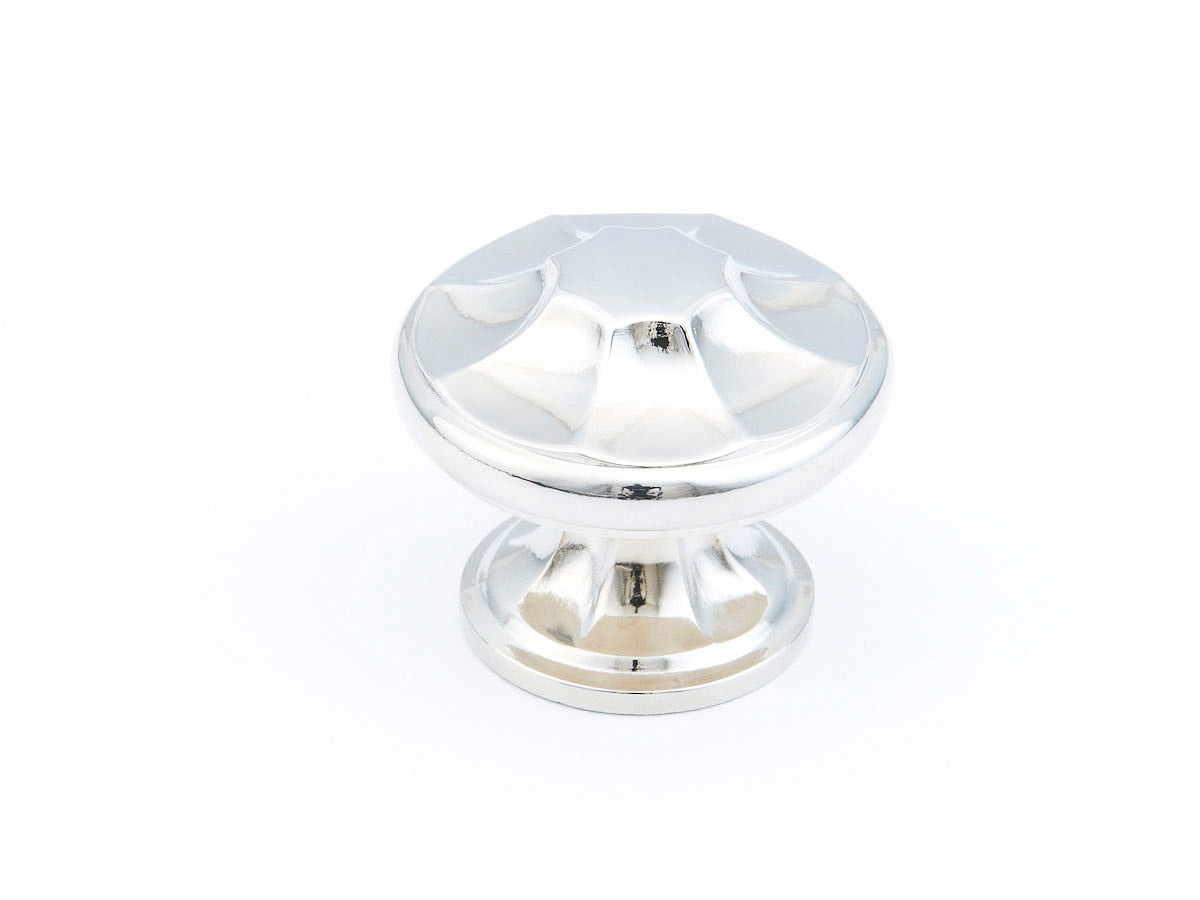 Schaub Empire Round Knob 1-3/8" Polished Nickel