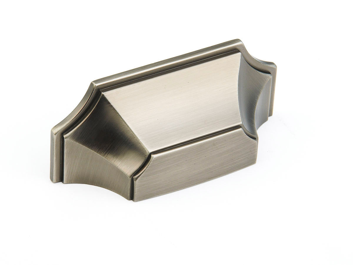 Schaub Empire Cup Pull 3" Antique Nickel