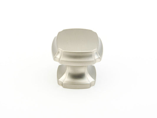 Schaub Empire Squre Knob 1-3/8" Satin Nickel