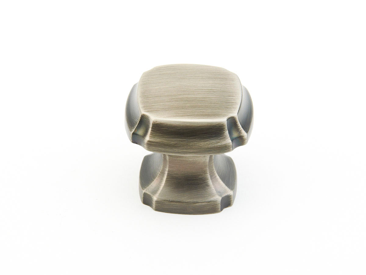 Schaub Empire Squre Knob 1-3/8" Antique Nickel
