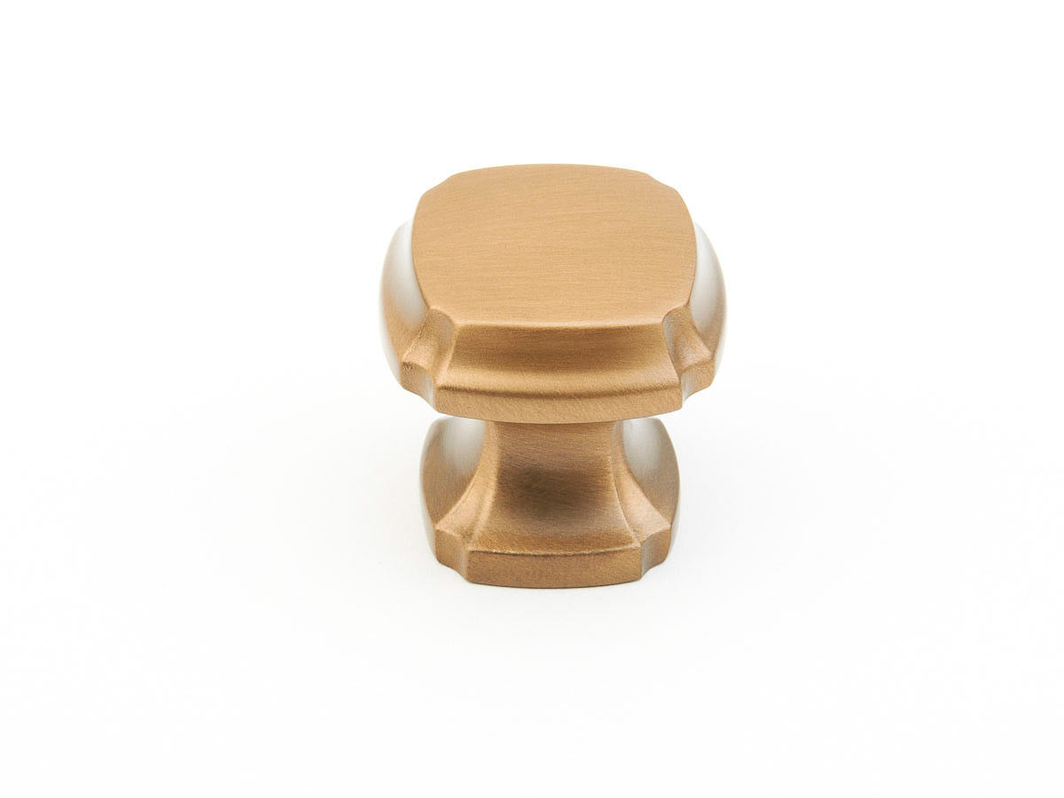 Schaub Empire Squre Knob 1-3/8" Brushed Bronze