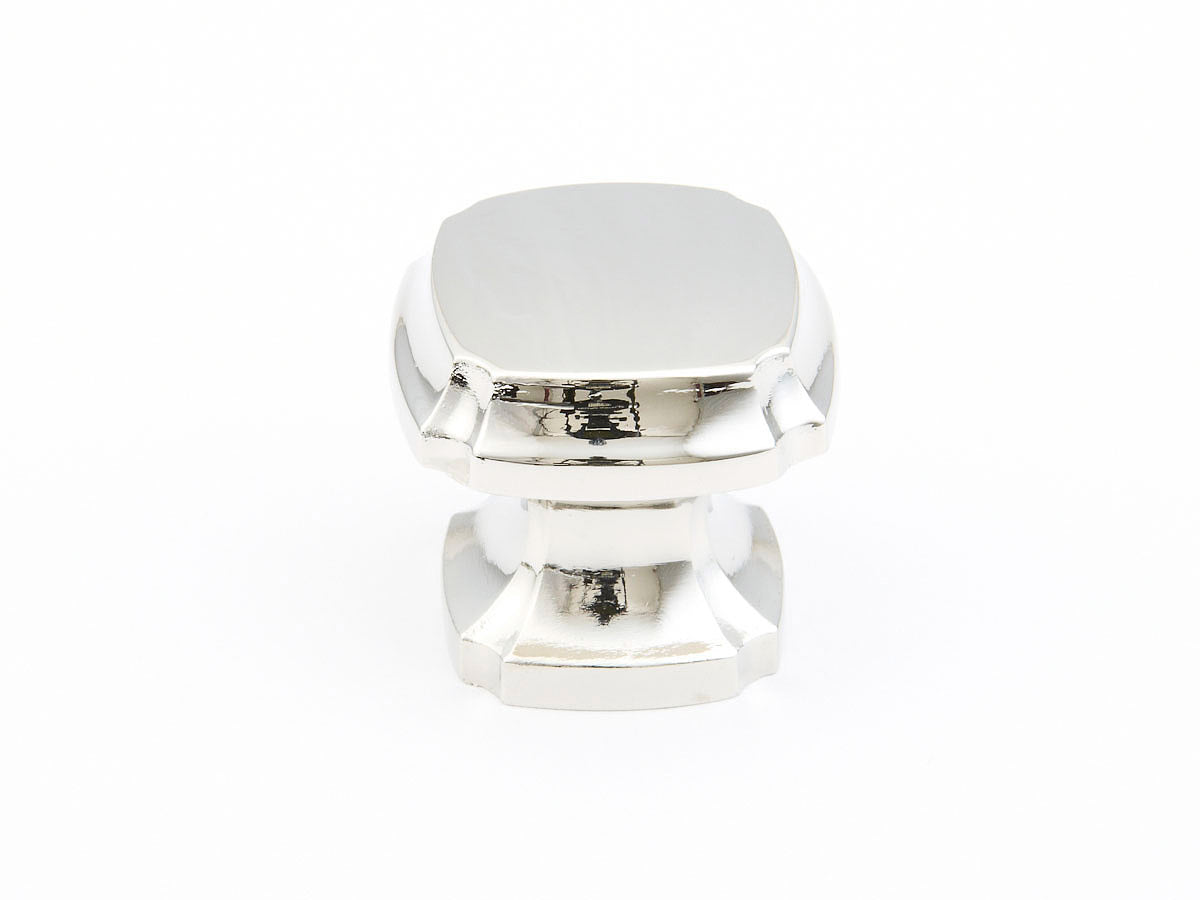 Schaub Empire Squre Knob 1-3/8" Polished Nickel
