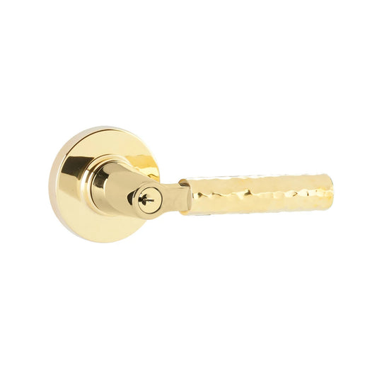 SELECT Key In L-Square Hammered Lever – keyed, unlacquered-brass