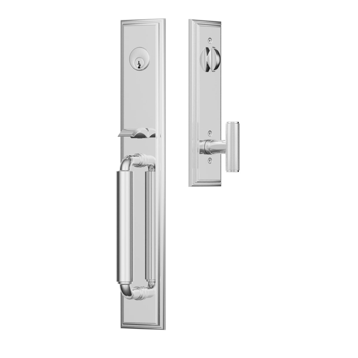 Emtek Manning Full Length Entrance Handleset – Polished Chrome