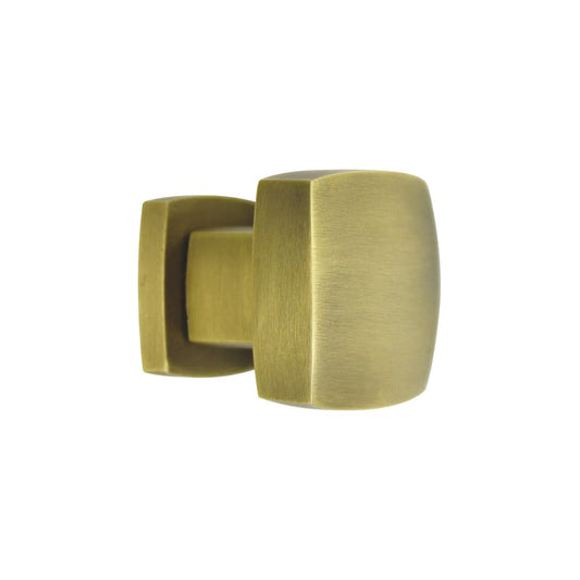 Omnia 9004 Square Cabinet Knob - Antique Brass