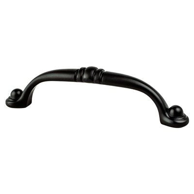 Berenson Traditional Advantage Three Antique Pull - 96mm (3-25/32 in) - Matte Black