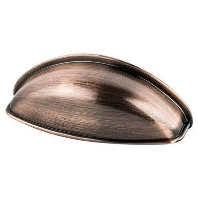 Berenson Euro Moderno Cup Pull - 64mm (2-1/2 in) - Brushed Antique Copper