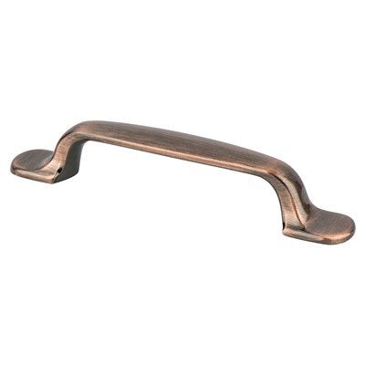 Berenson Euro Moderno Pull - 96mm (3-25/32 in) - Brushed Antique Copper