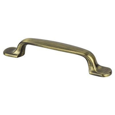 Berenson Euro Moderno Pull - 96mm (3-25/32 in) - Brushed Antique Brass