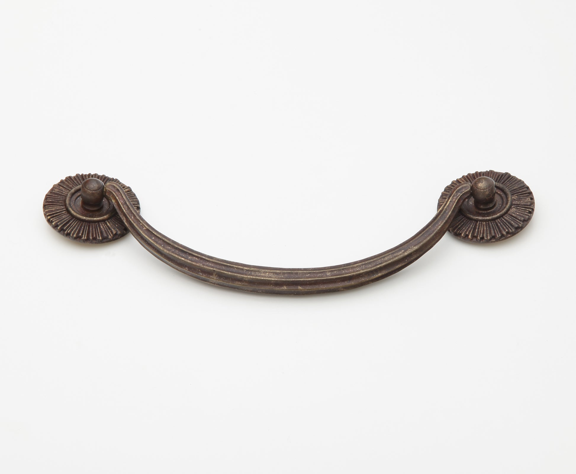 Schaub Highlighted Luminescent Bronze Bail Pull with Rosettes 5-1/2" cc