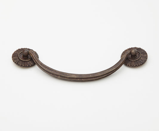 Schaub Highlighted Luminescent Bronze Bail Pull with Rosettes 5-1/2" cc