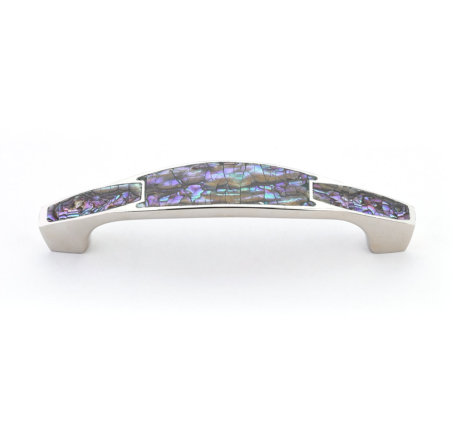 Schaub Imperial Shell Polished Nickel Pull with Imperial Shell Inlay  4" cc