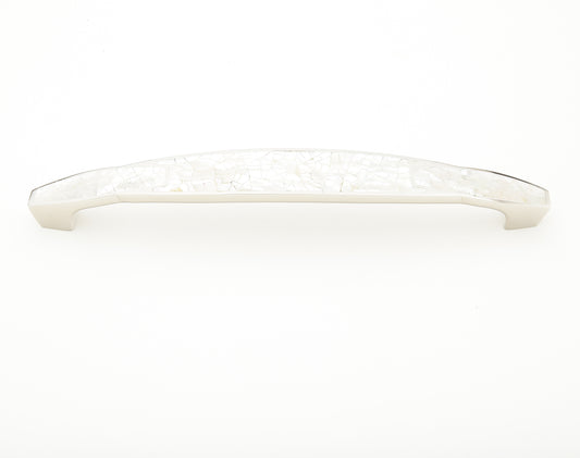 Schaub Mother of Pearl Polished Nickel Pull with White Mother of Pearl Inlay 8" Polished Nickel