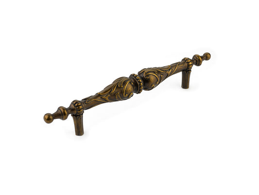 Schaub Cantata Pull 8" cc in Dark Italian Antique Finish  with beading and scrolls