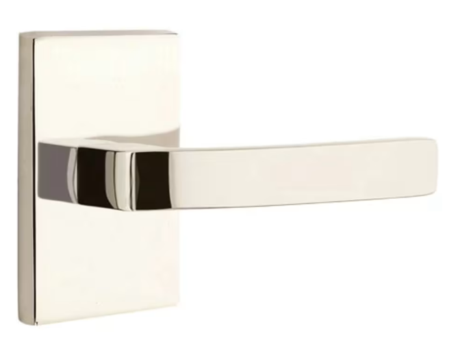 Breslin Lever Modern Rectangular Polished Nickel Lifetime