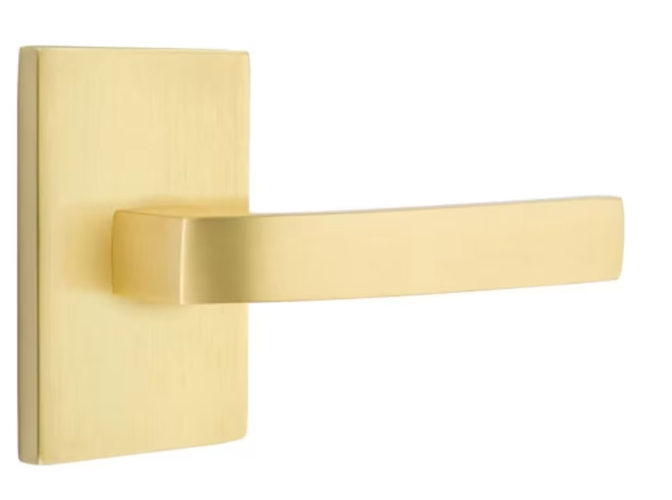 Breslin Lever Modern Rectangular Satin Brass