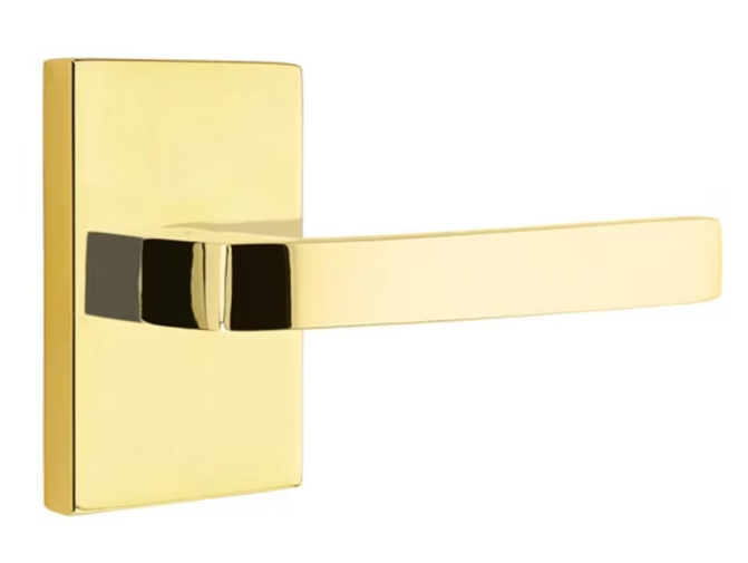Breslin Lever Modern Rectangular Unlacquered Brass