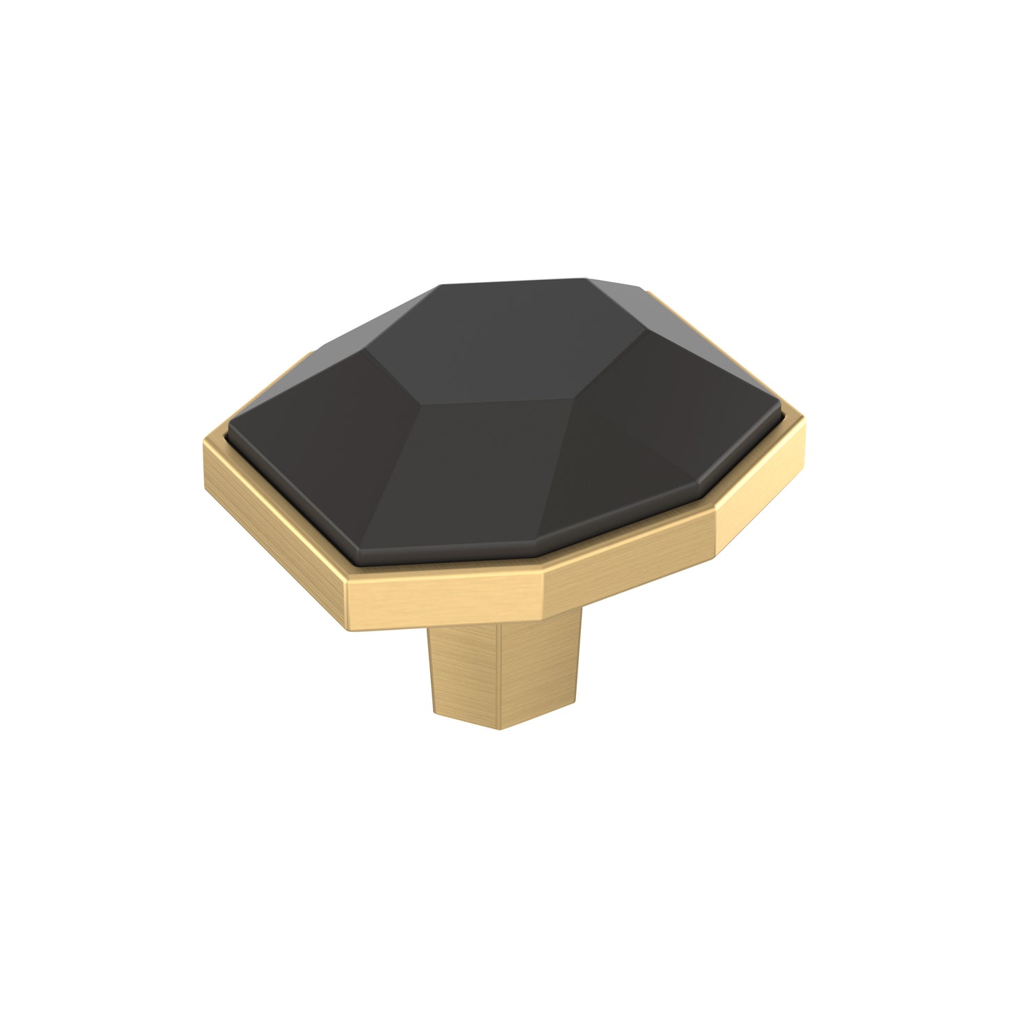 Amerock London Knob - 1-5/8 inch (41mm) Length - Black Bronze/Champagne Bronze