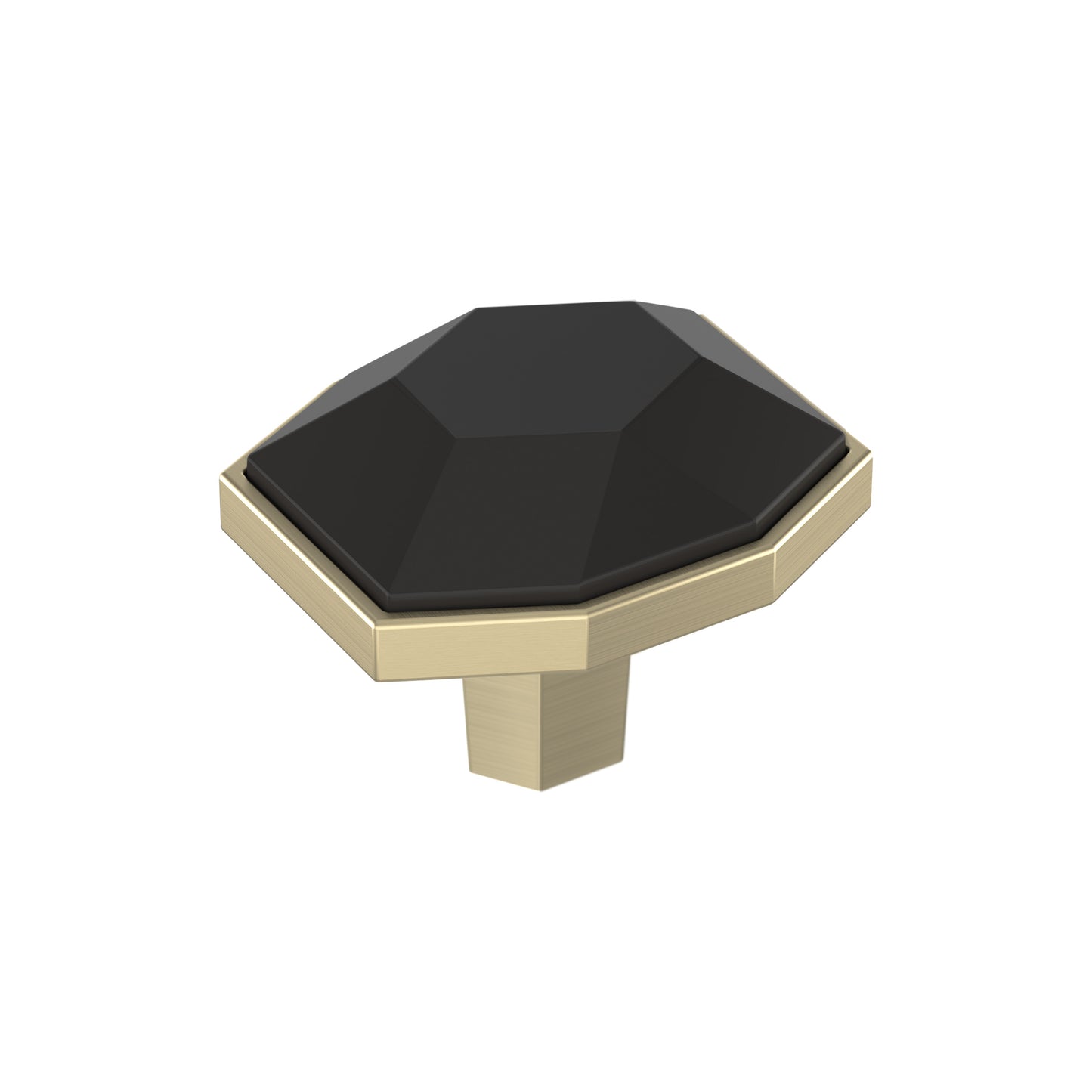 Amerock London Knob - 1-5/8 inch (41mm) Length - Black Bronze/Golden Champagne