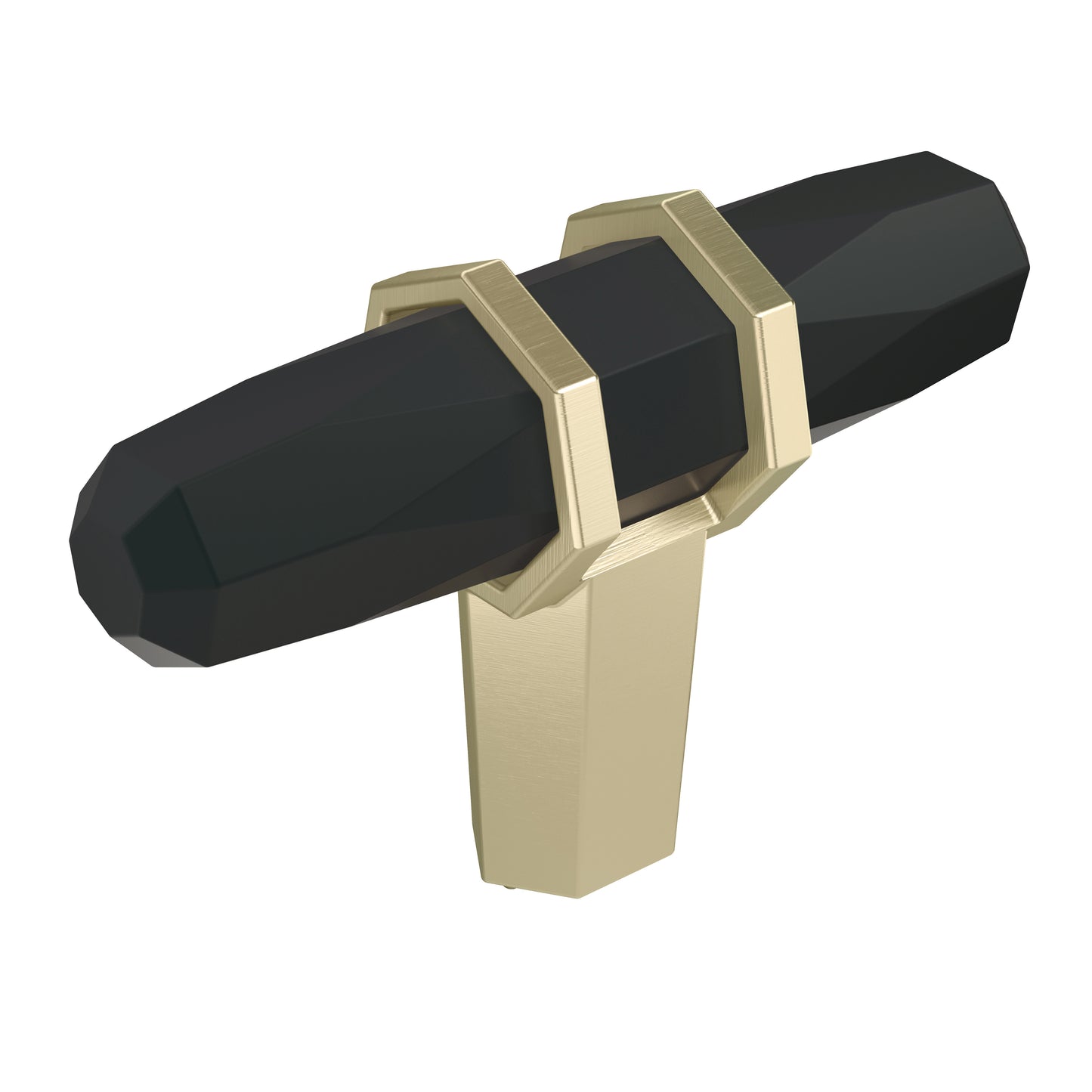 Amerock London Knob - 2-1/2 inch (64mm) Length - Black Bronze/Golden Champagne
