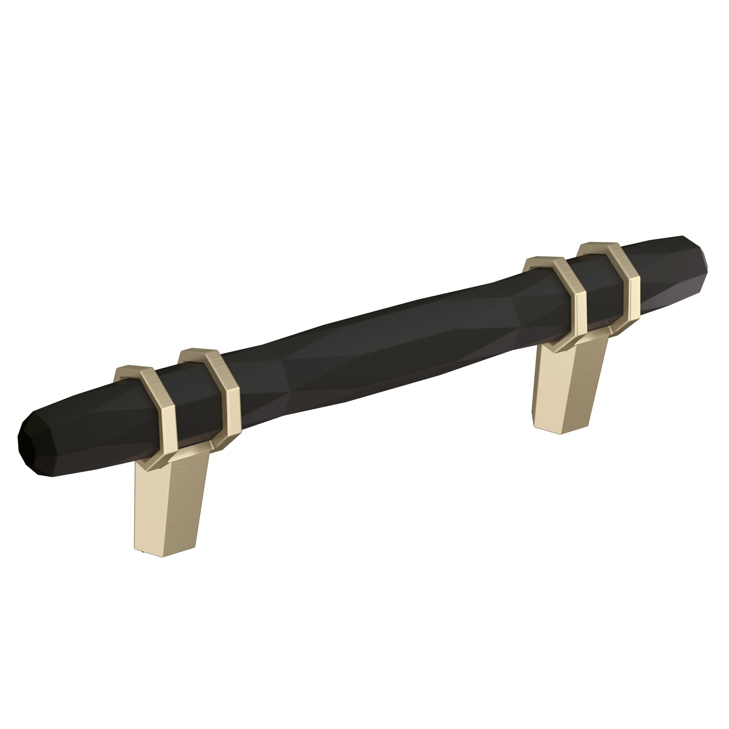 Amerock London Pull - 3-3/4 inch (96mm) CTC - Black Bronze/Golden Champagne