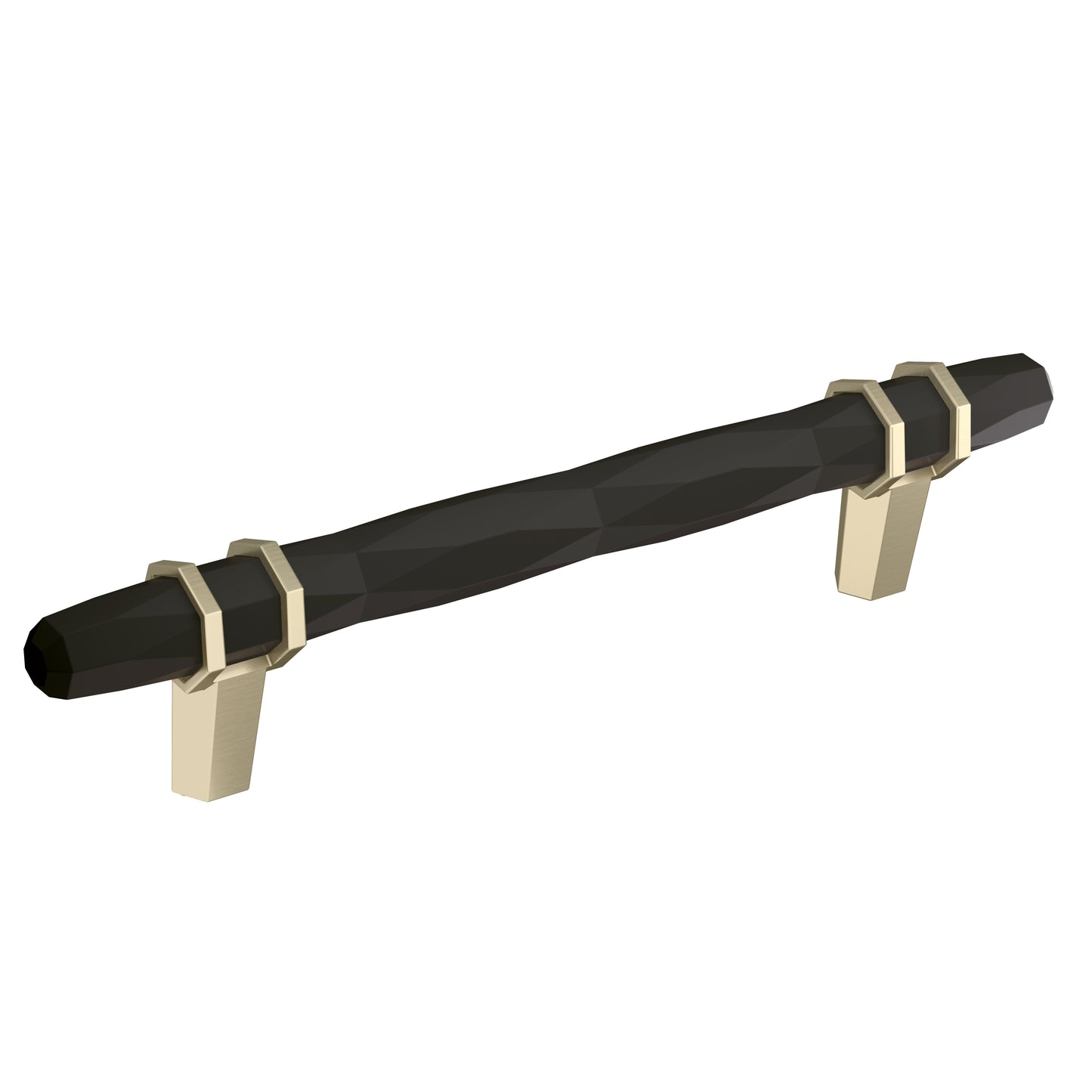 Amerock London Pull - 5-1/16 inch (128mm) CTC - Black Bronze/Golden Champagne