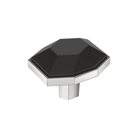 Amerock London Cabinet Knob - Black Bronze/Polished Chrome