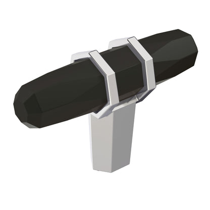 Amerock London Cabinet Knob - Black Bronze/Polished Chrome