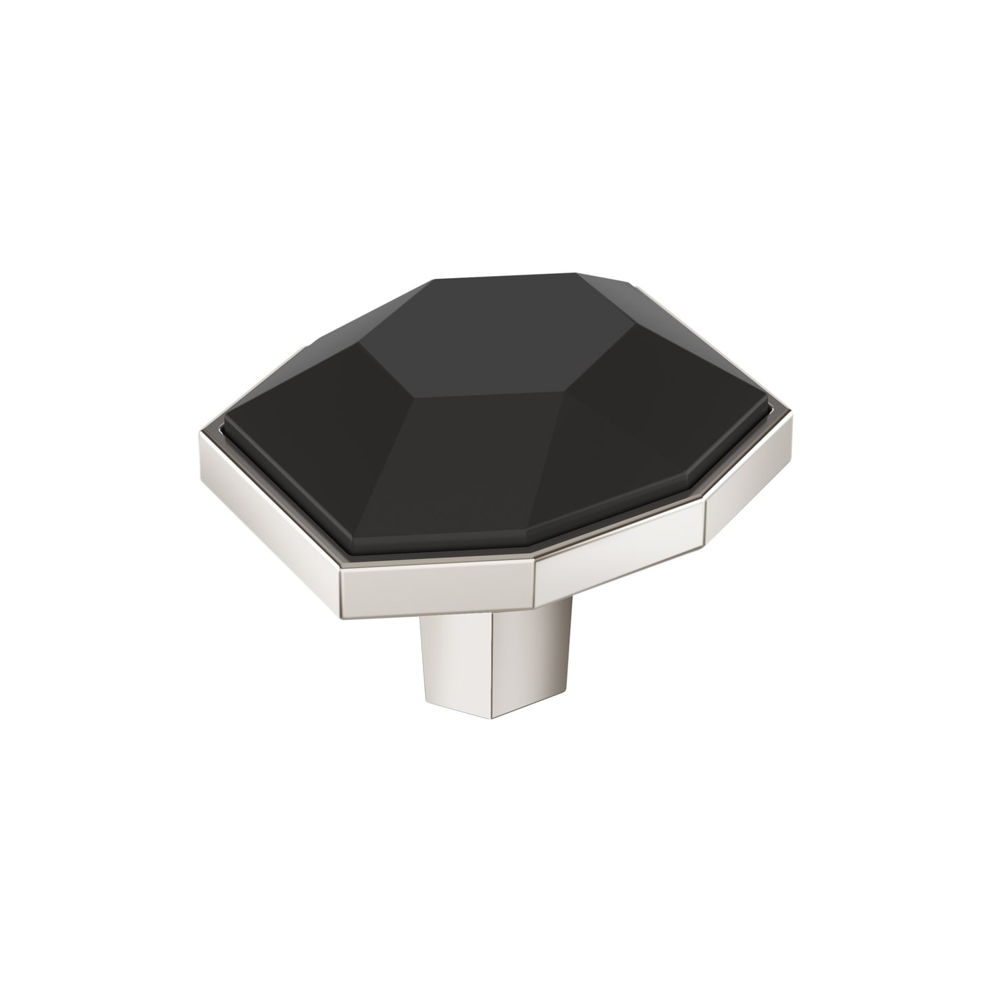 Amerock London Knob - 1-5/8 inch (41mm) Length - Black Bronze/Polished Nickel