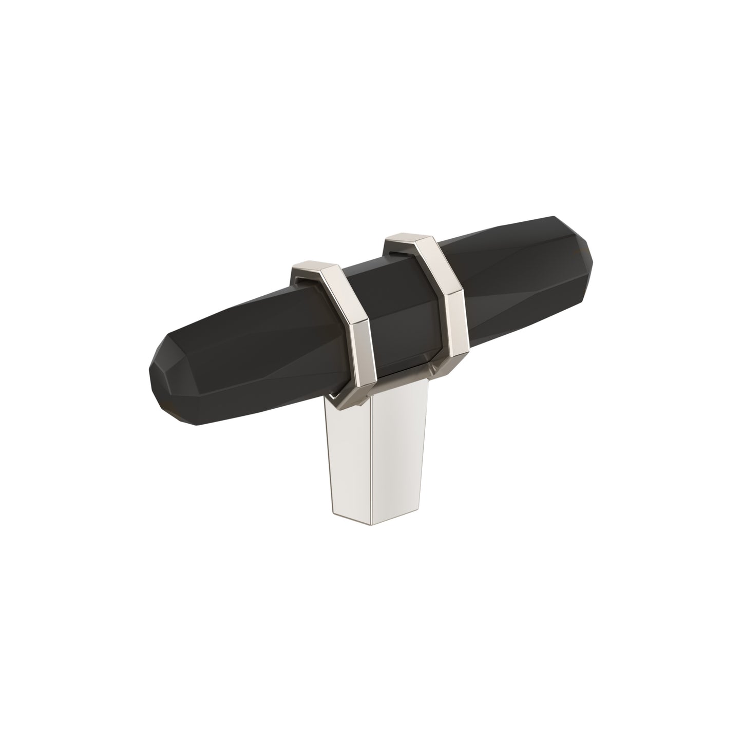 Amerock London Knob - 2-1/2 inch (64mm) Length - Black Bronze/Polished Nickel