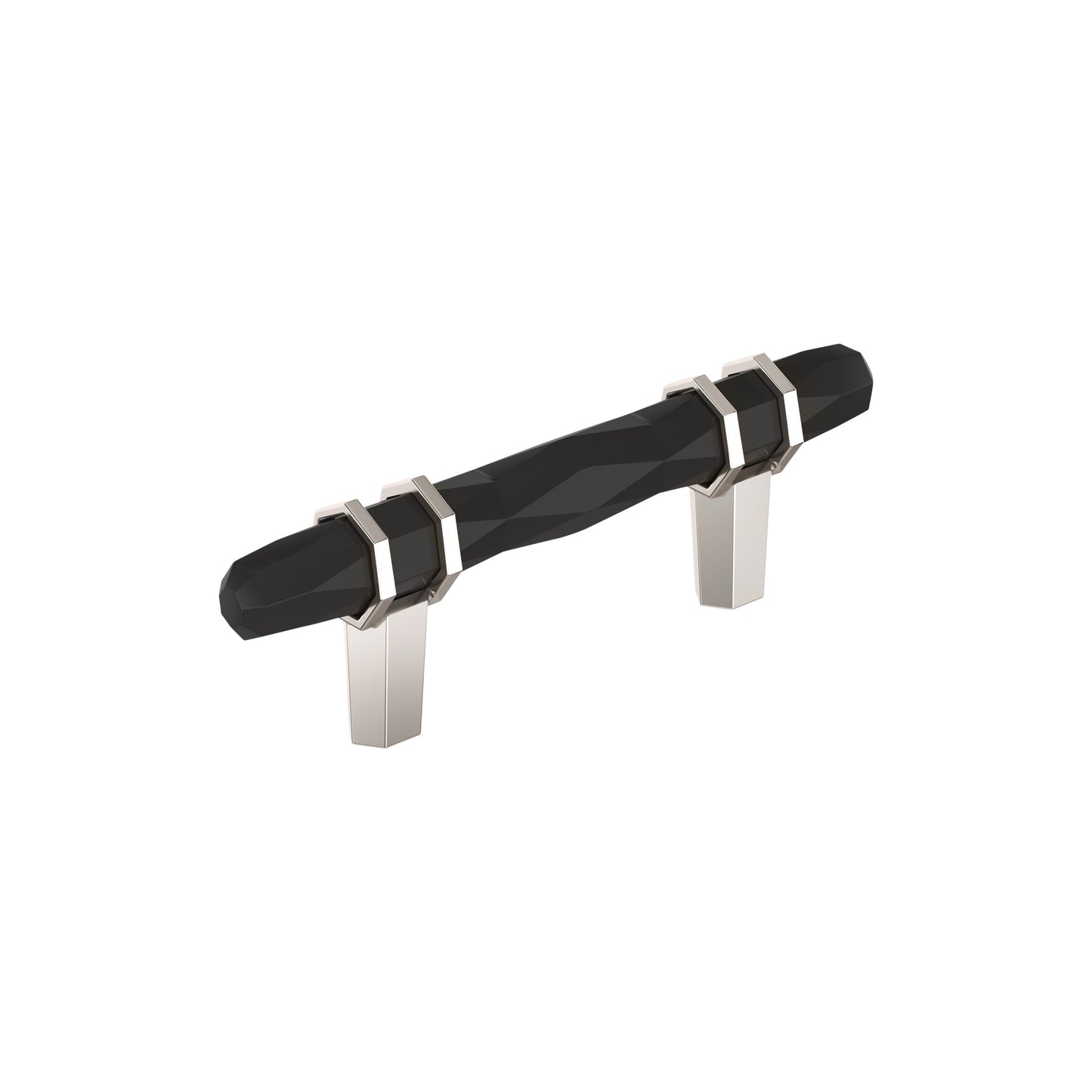 Amerock London Pull - 3 inch (76mm) CTC - Black Bronze/Polished Nickel