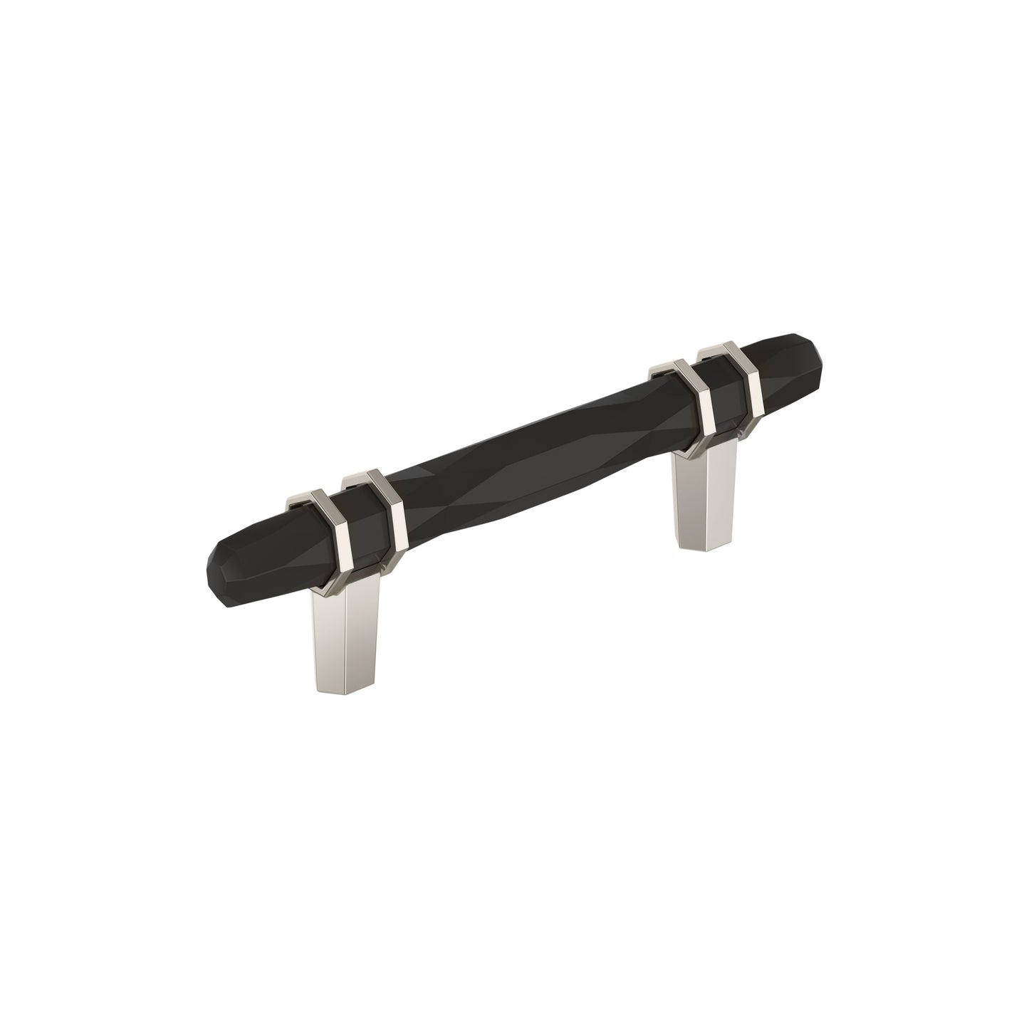 Amerock London Pull - 3-3/4 inch (96mm) CTC - Black Bronze/Polished Nickel