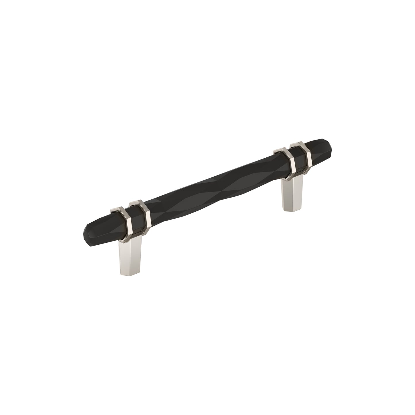 Amerock London Pull - 5-1/16 inch (128mm) CTC - Black Bronze/Polished Nickel
