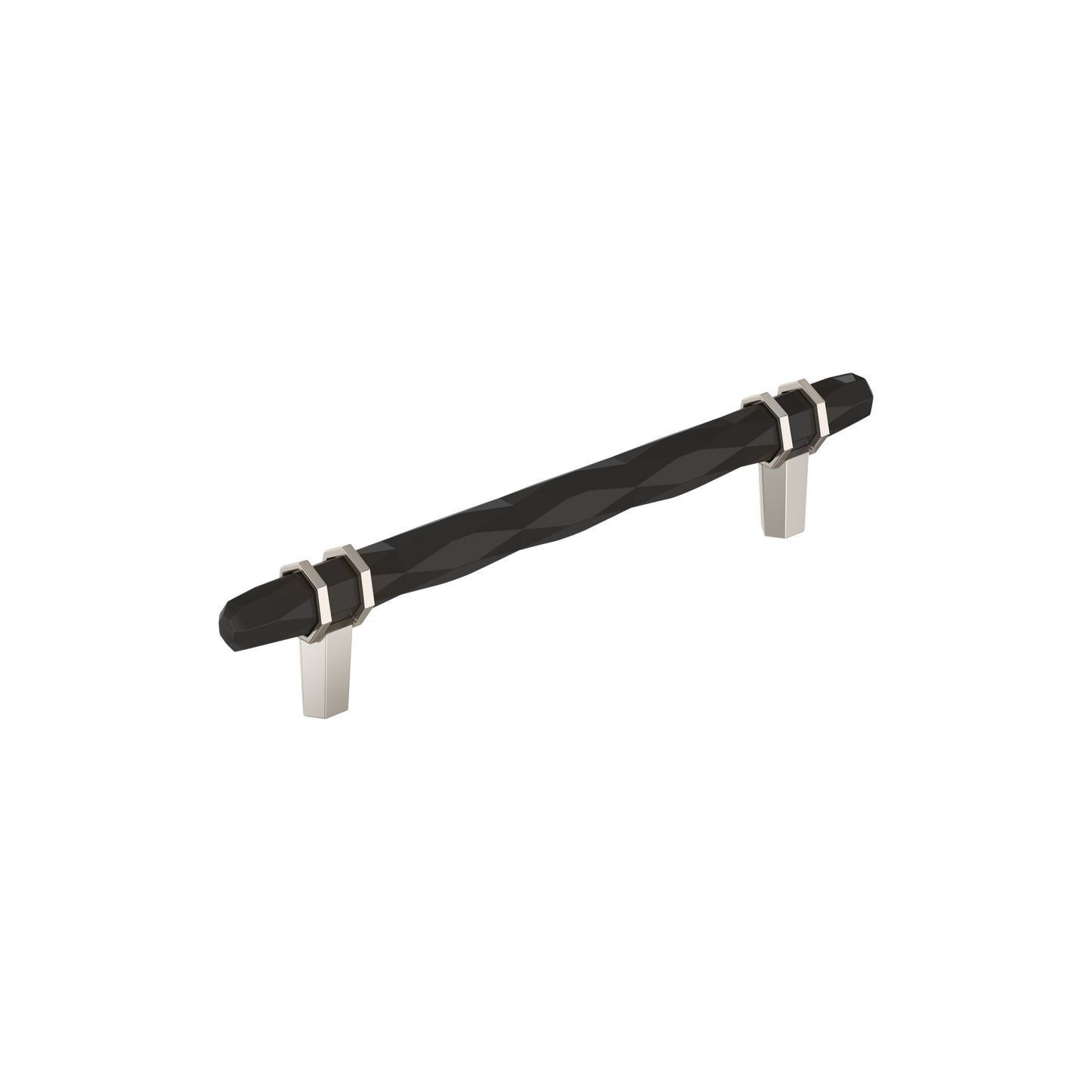 Amerock London Pull - 6-5/16 inch (160mm) CTC - Black Bronze/Polished Nickel
