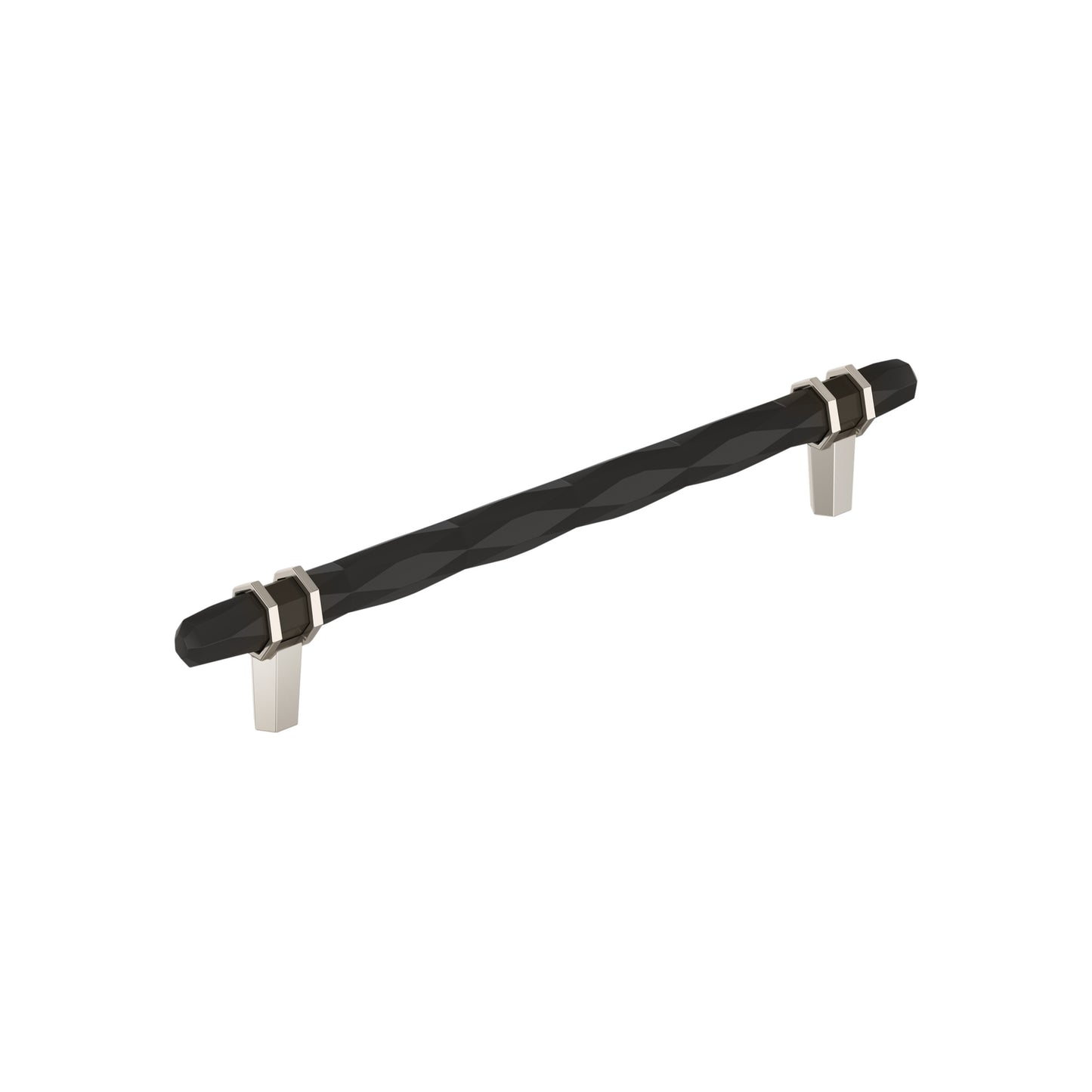 Amerock London Pull - 8 inch (203mm) CTC - Black Bronze/Polished Nickel