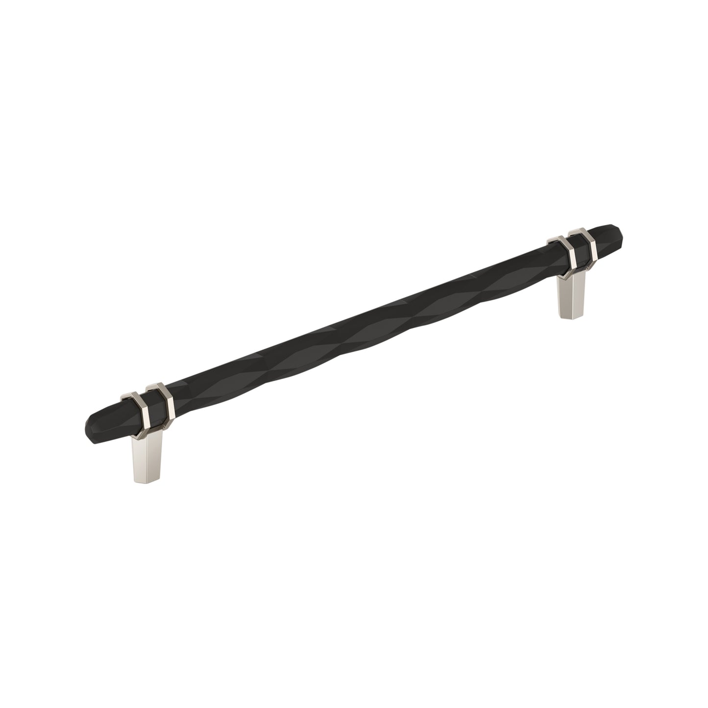 Amerock London Pull - 10-1/16 inch (256mm) CTC - Black Bronze/Polished Nickel