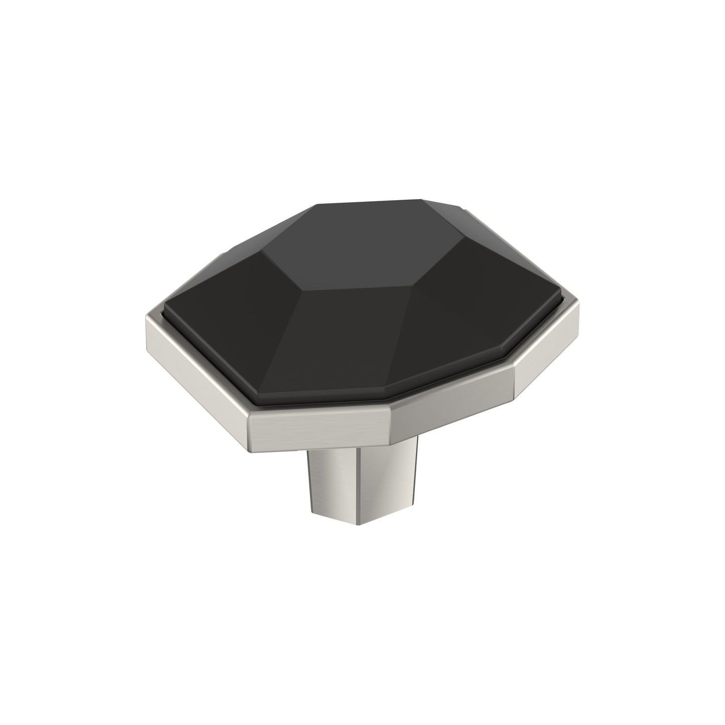 Amerock London Knob - 1-5/8 inch (41mm) Length - Black Bronze/Satin Nickel