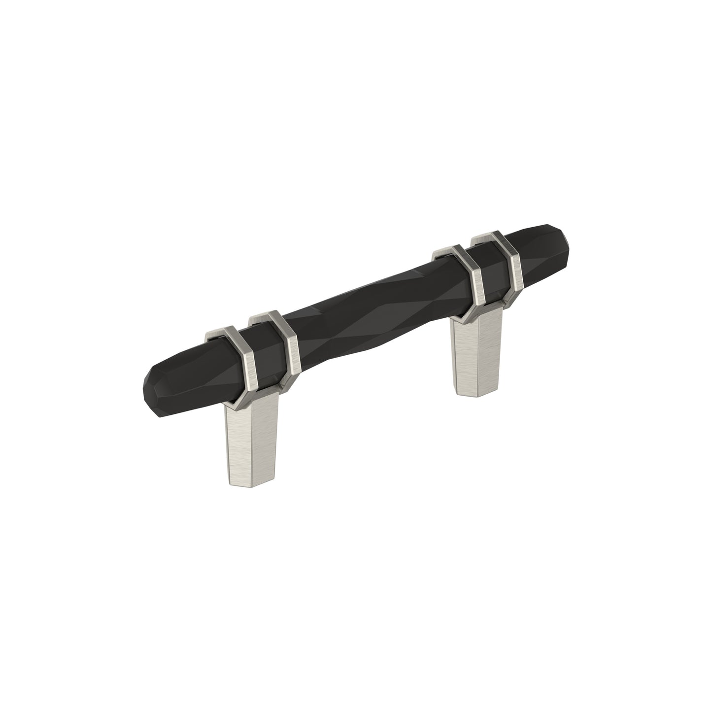 Amerock London Pull - 3 inch (76mm) CTC - Black Bronze/Satin Nickel