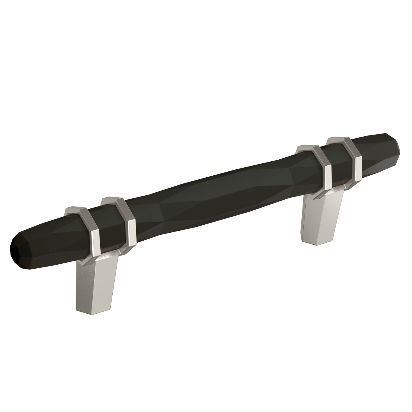 Amerock London Pull - 3-3/4 inch (96mm) CTC - Black Bronze/Satin Nickel