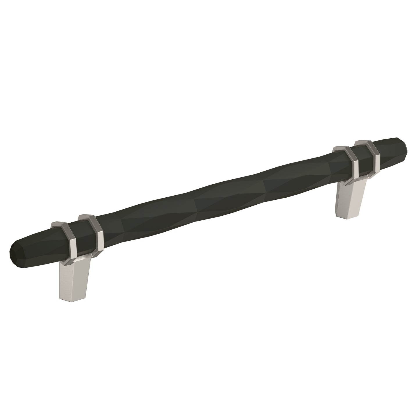 Amerock London Pull - 6-5/16 inch (160mm) CTC - Black Bronze/Satin Nickel