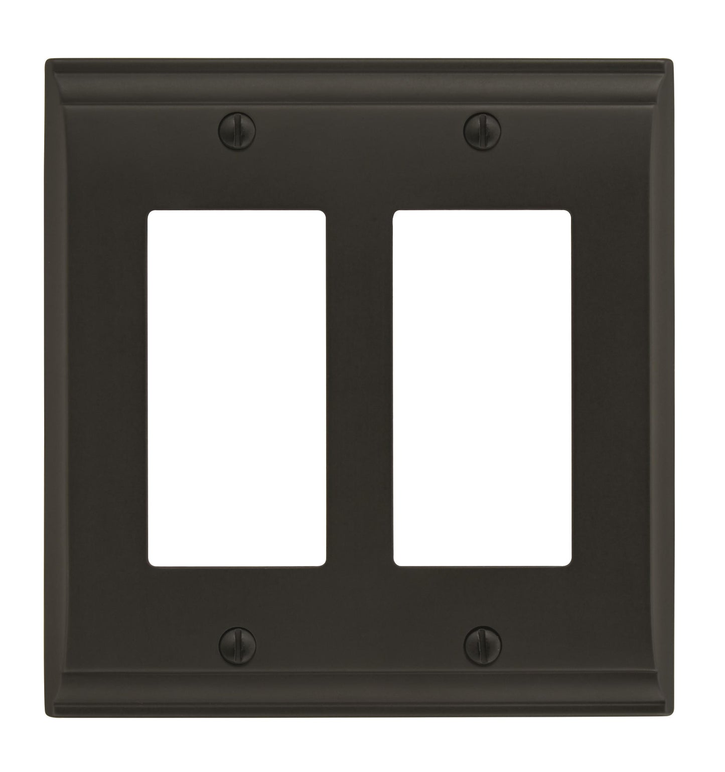 Amerock Candler Wall Plate - 2 Rocker - Black Bronze