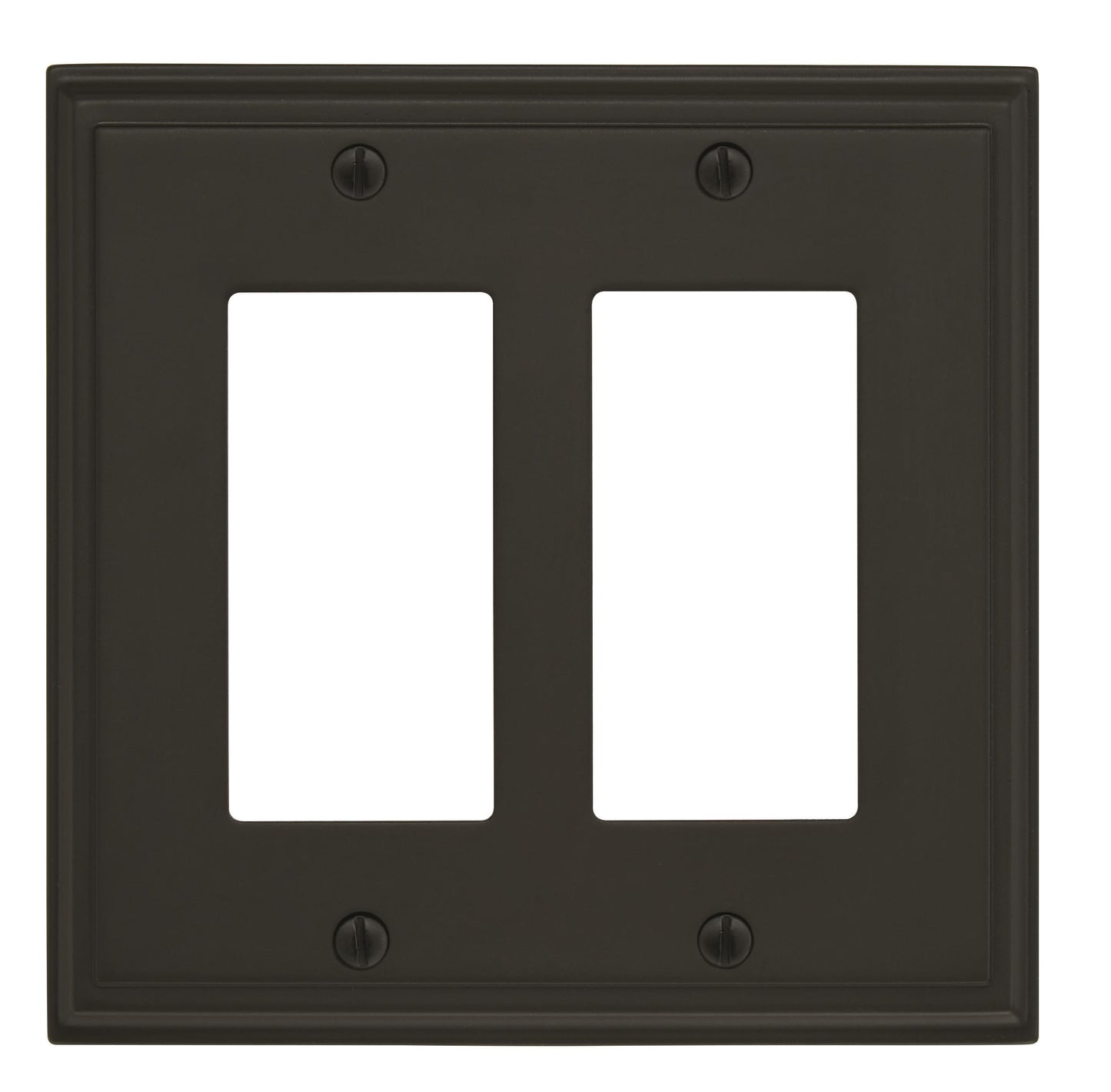 Amerock Mulholland Wall Plate - 2 Rocker - Black Bronze