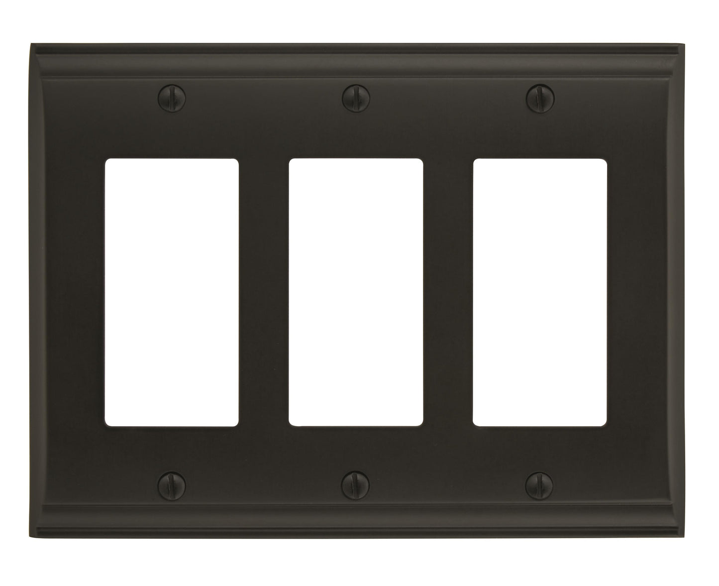 Amerock Candler Wall Plate - 3 Rocker - Black Bronze