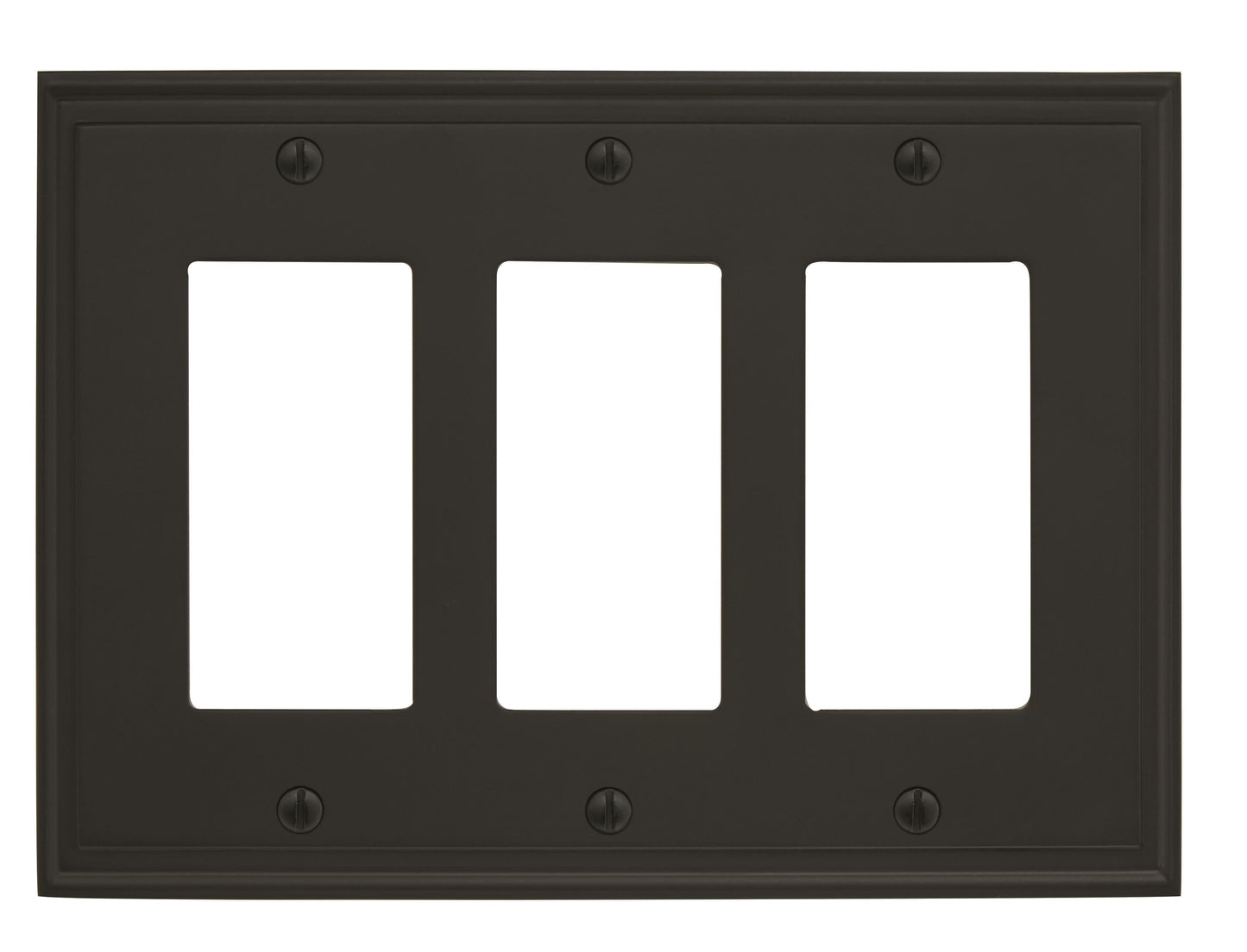 Amerock Mulholland Wall Plate - 3 Rocker - Black Bronze