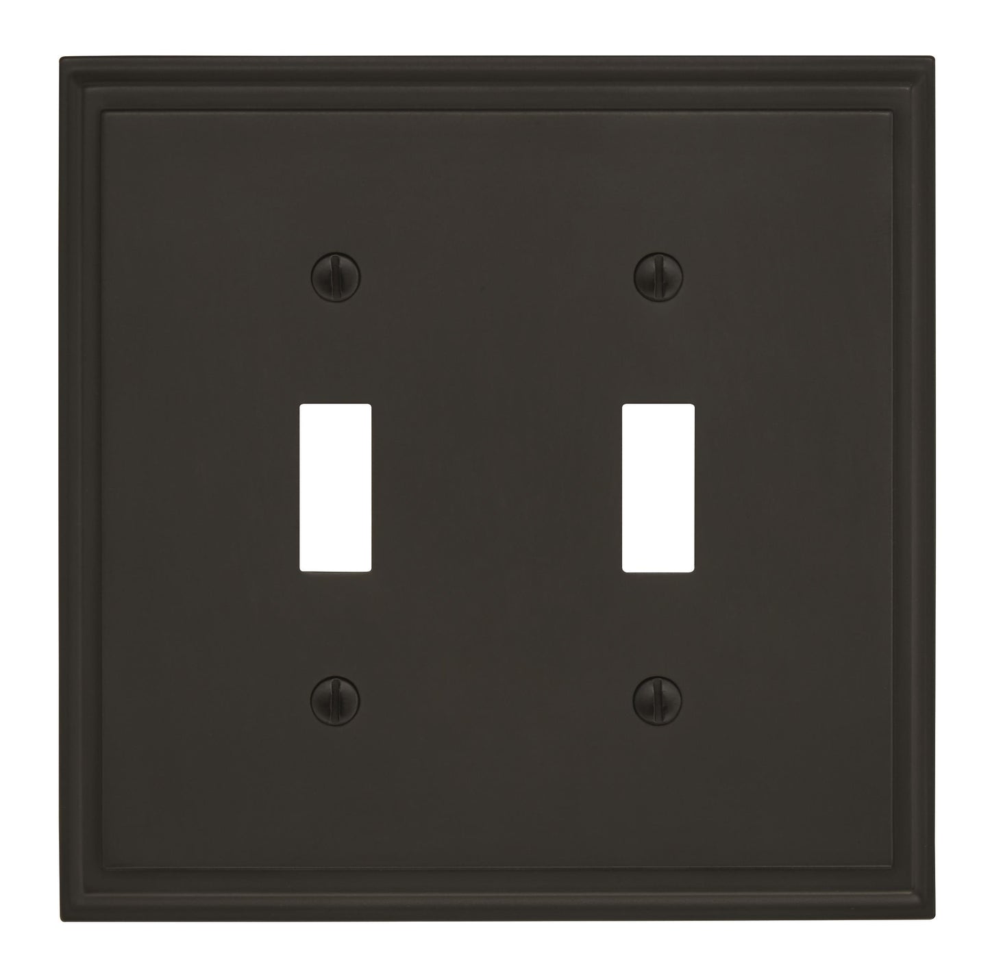 Amerock Mulholland Wall Plate - 2 Toggle - Black Bronze