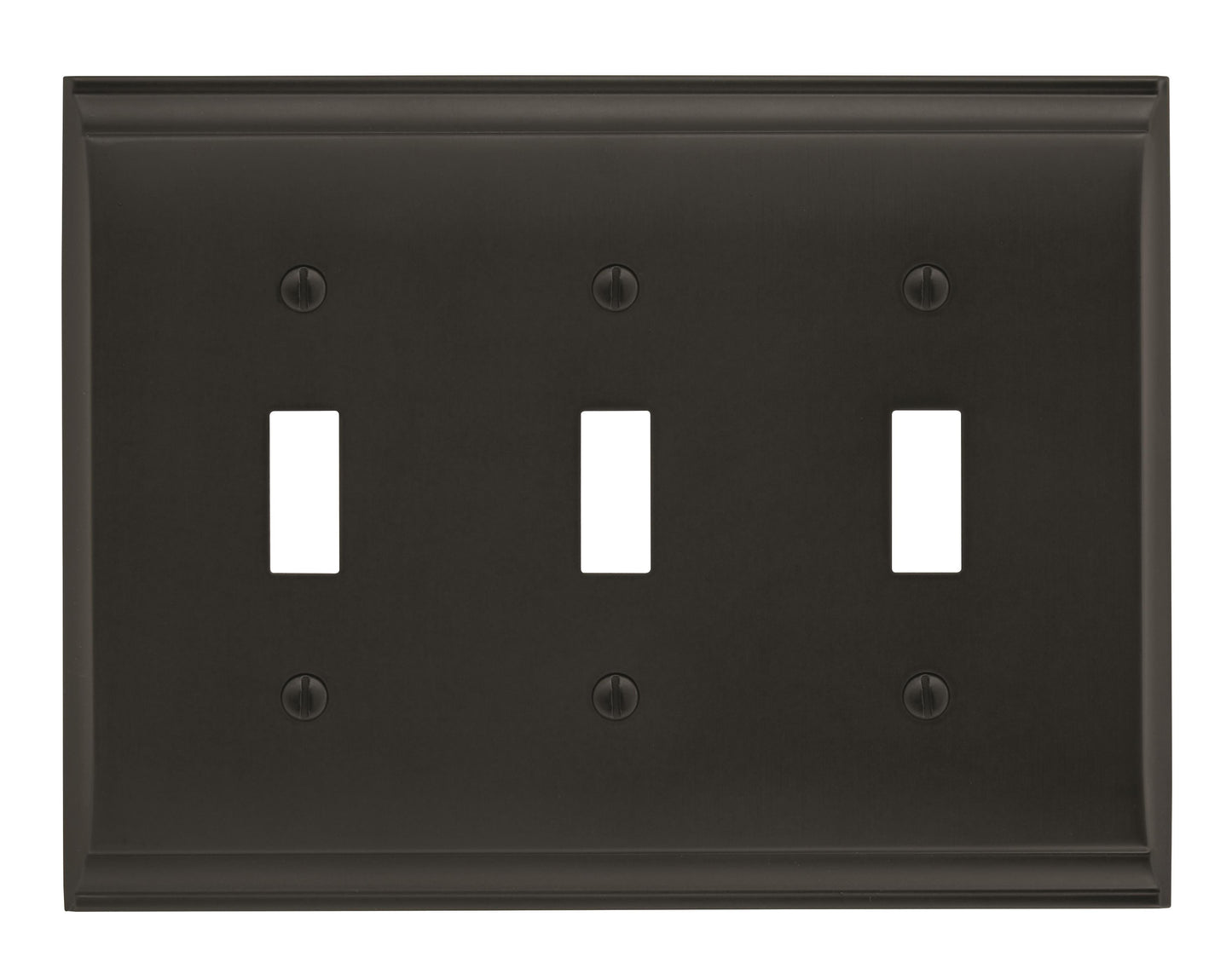 Amerock Candler Wall Plate - 3 Toggle - Black Bronze