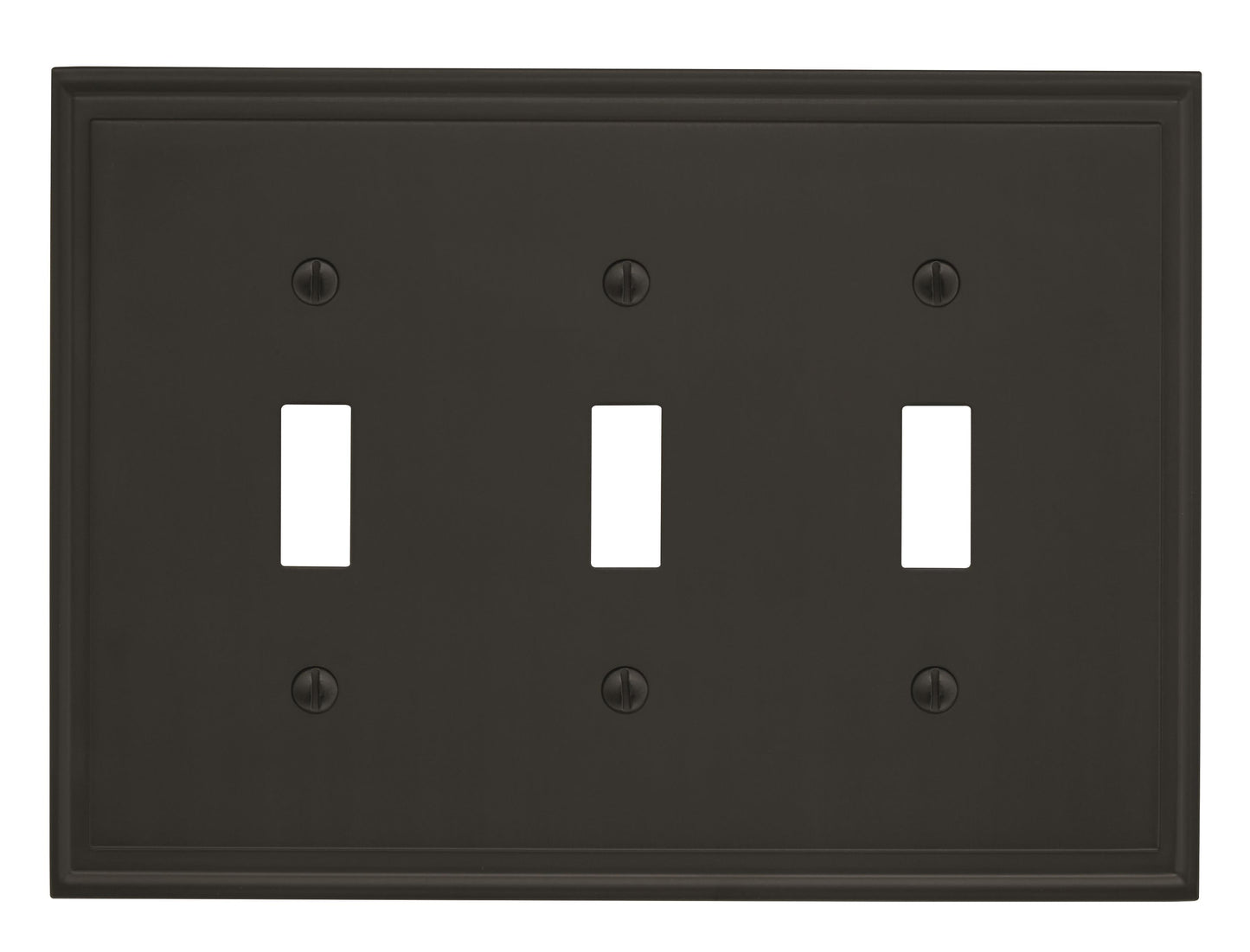 Amerock Mulholland Wall Plate - 3 Toggle - Black Bronze