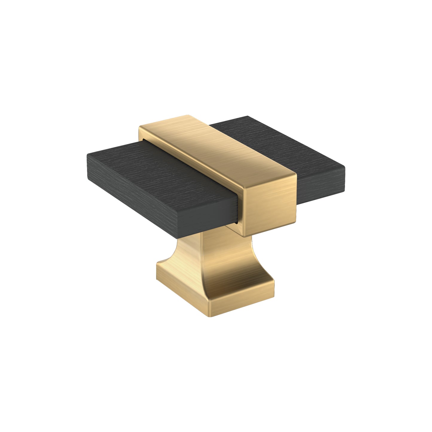 Amerock Overton Knob - 1-3/8 inch (35mm) Length - Brushed Matte Black/Champagne Bronze