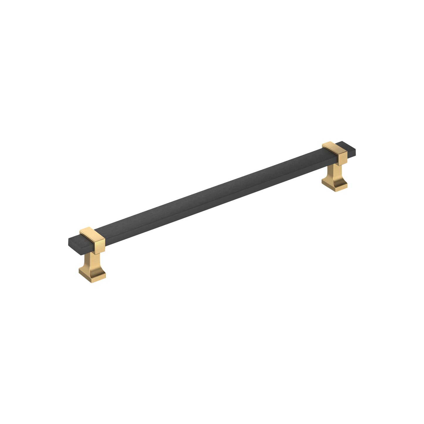 Amerock Overton Pull - 8-13/16 inch (224mm) CTC - Brushed Matte Black/Champagne Bronze